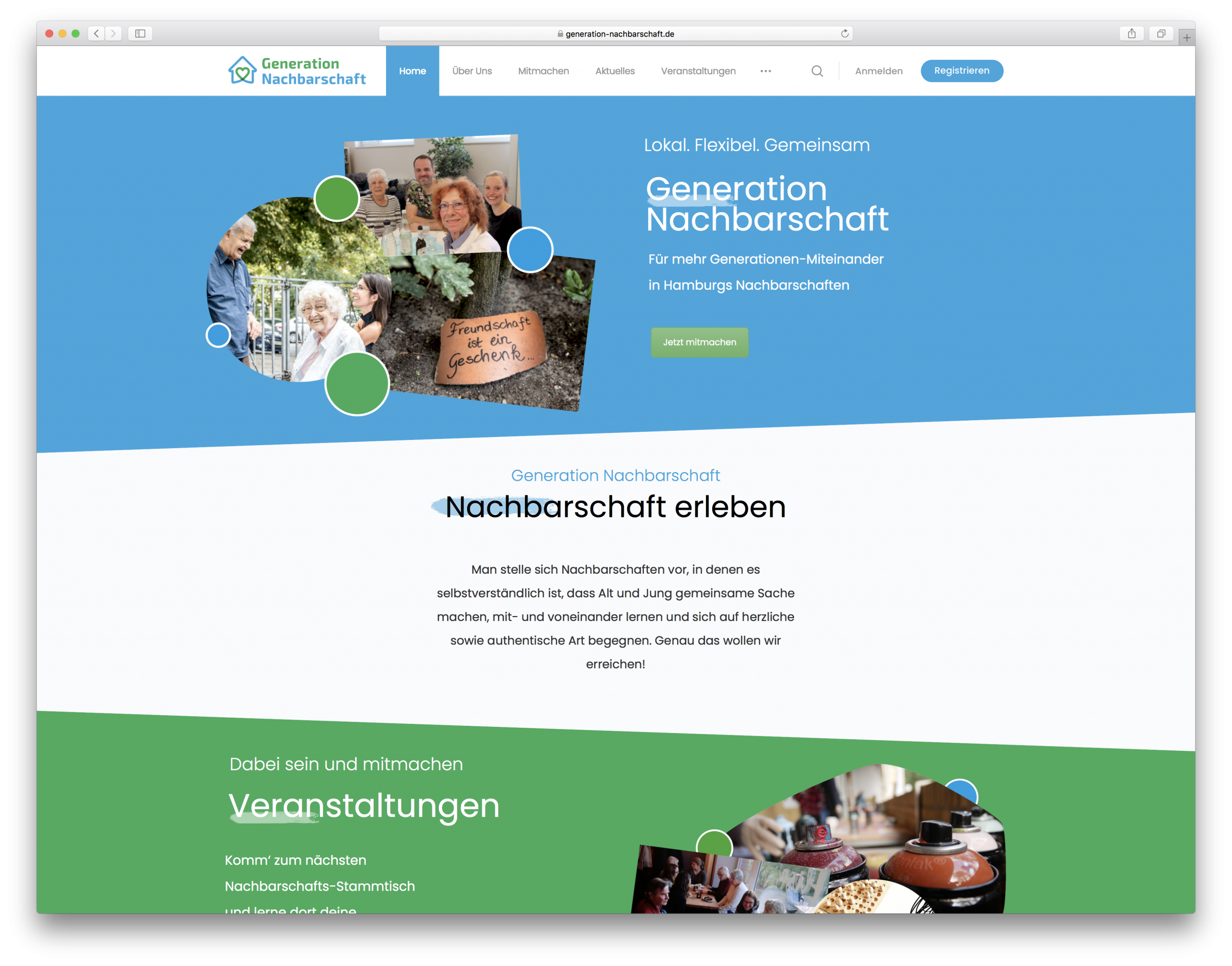 Generation Nachbarschaft social media netzwerk wordpress redesign homepage